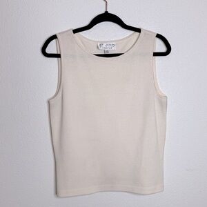 St. John Signature Santana Wool women's Ivory tank top, size M.